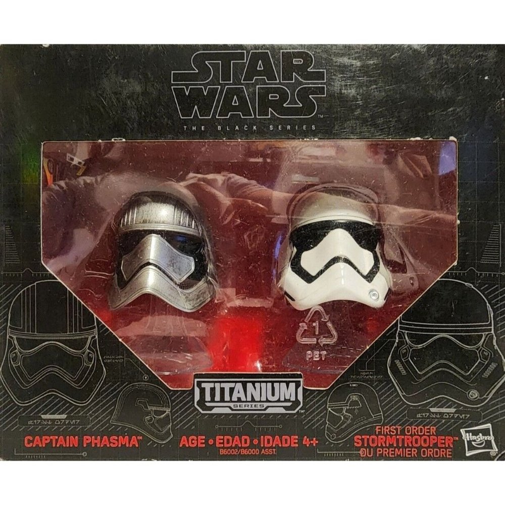 Star Wars Black Series Titanium Captain Phasma & First Order Stormtrooper Helmet